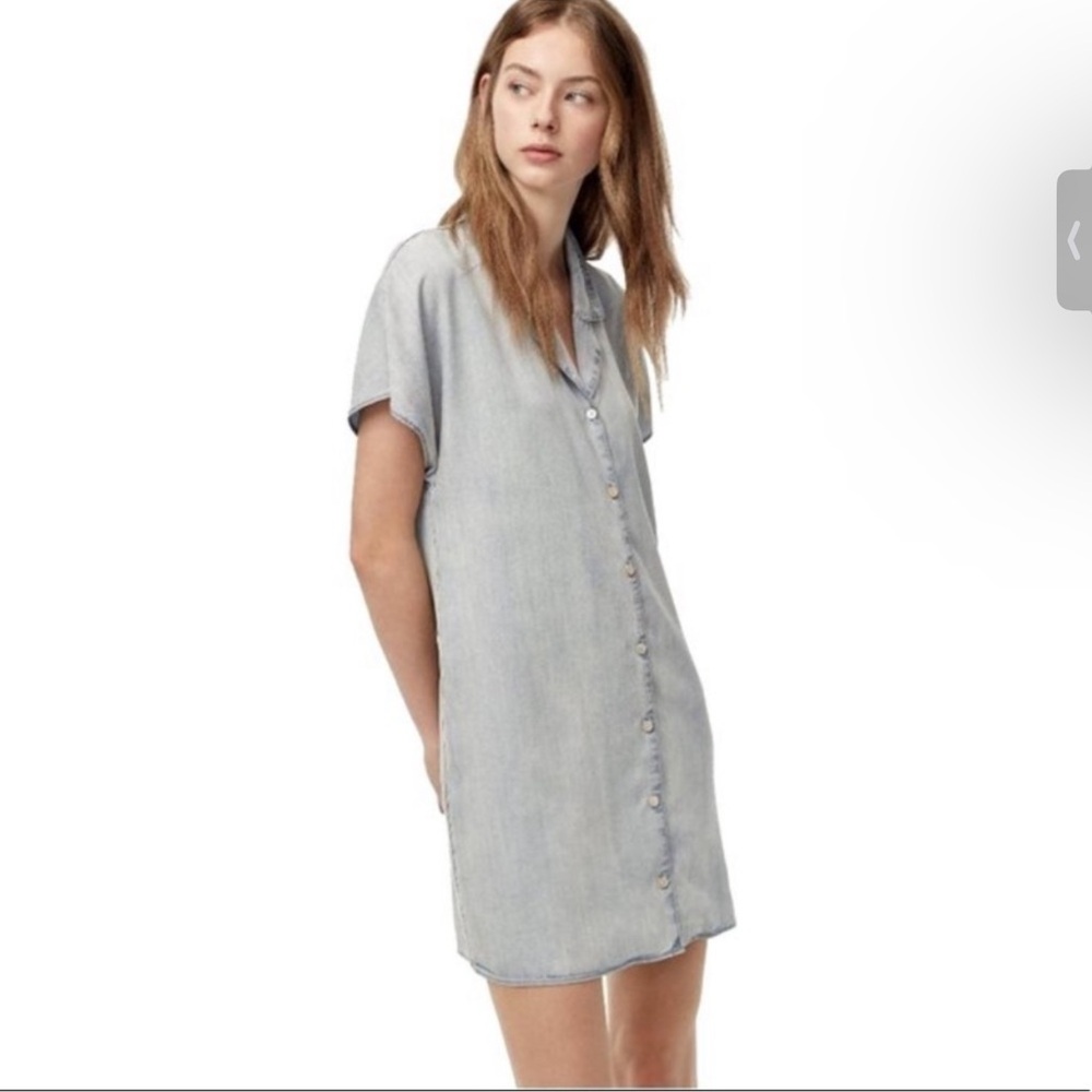 Wilfred Free Aritzia chambray shirt dress mini button front or long line tunic